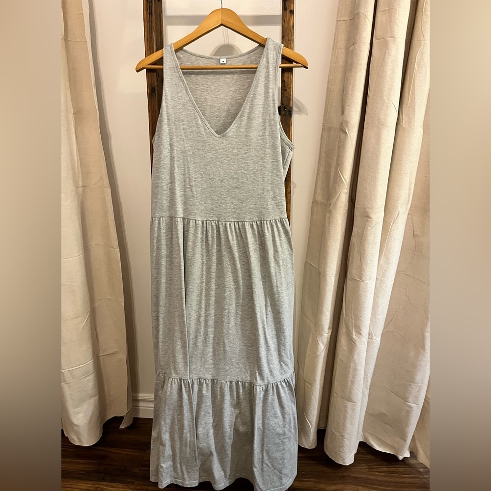 Gray Sleeveless Maxi Dress